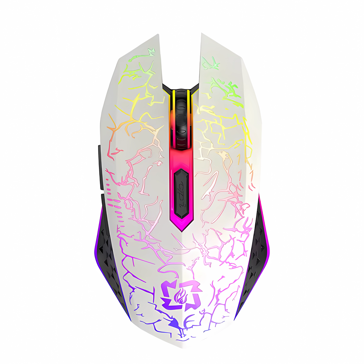 Bervolo® Spider Mouse Wireless de Gaming, Dual Mode Bluetooth 5.2 & 2.4GHz, RGB, 6 Butoane Silențioase, DPI 1600, Reîncărcabil Type-C, Compatibil Windows, macOS, Linux, Ergonomic, Alb