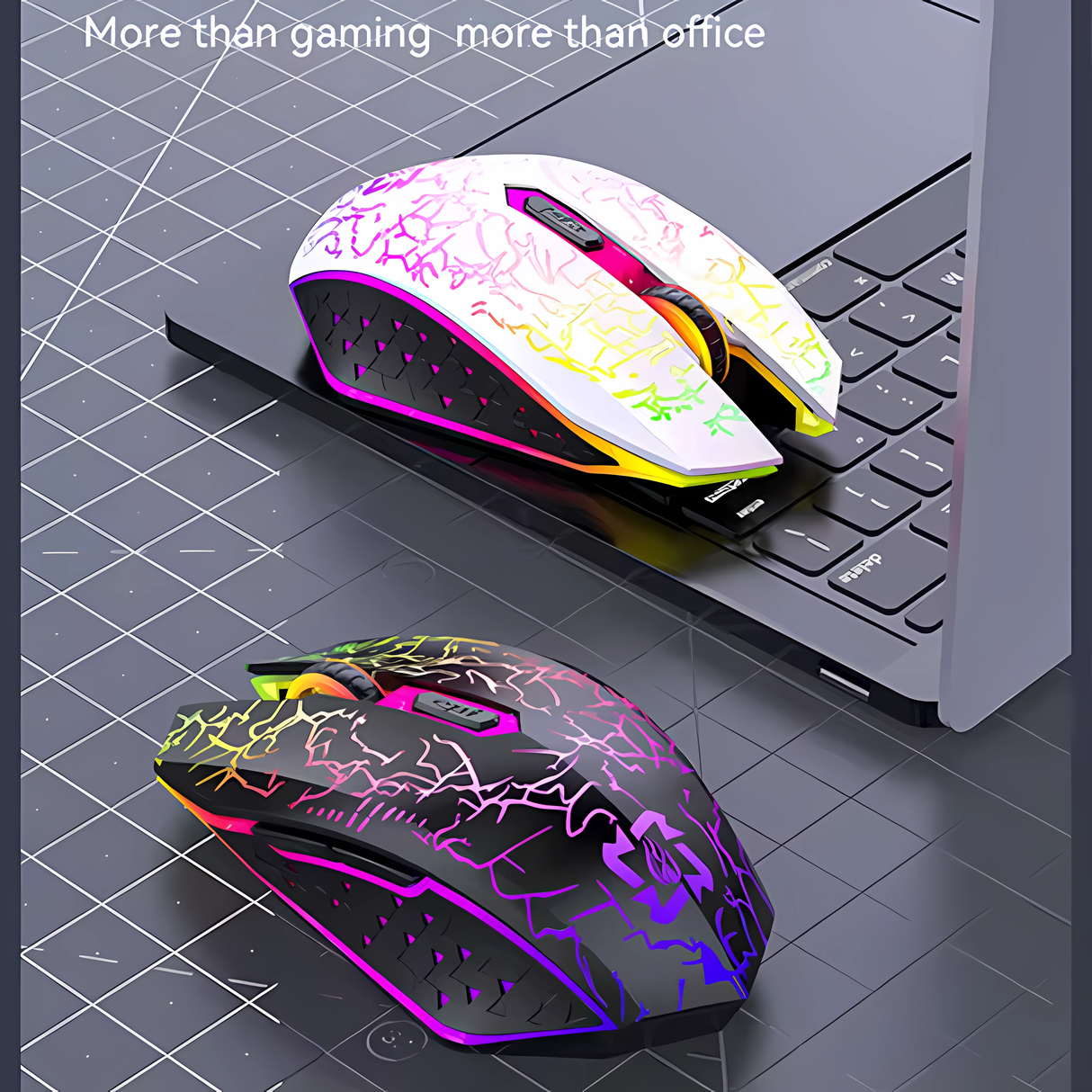 Bervolo® Spider Mouse Wireless de Gaming, Dual Mode Bluetooth 5.2 & 2.4GHz, RGB, 6 Butoane Silențioase, DPI 1600, Reîncărcabil Type-C, Compatibil Windows, macOS, Linux, Ergonomic, Alb