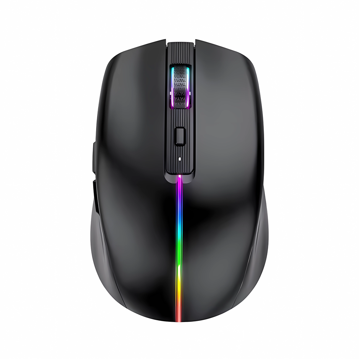 Mouse Wireless Bervolo® Nexus Pro, Conectivitate Simultana la 3 Dispozitive, DPI Ajustabil, Iluminare RGB, Reincarcabil USB Type-C, Silent Click, Ergonomic, Negru
