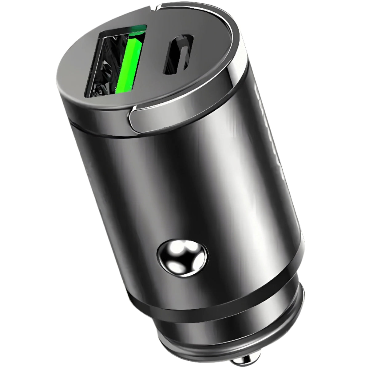 Bervolo® 100W Car Charger, Fast Charging, 1 x USB & 1 x USB-C, Compatible with iPhone, Xiaomi, Samsung, Huawei, Black