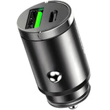 Bervolo® 100W Car Charger, Fast Charging, 1 x USB & 1 x USB-C, Compatible with iPhone, Xiaomi, Samsung, Huawei, Black