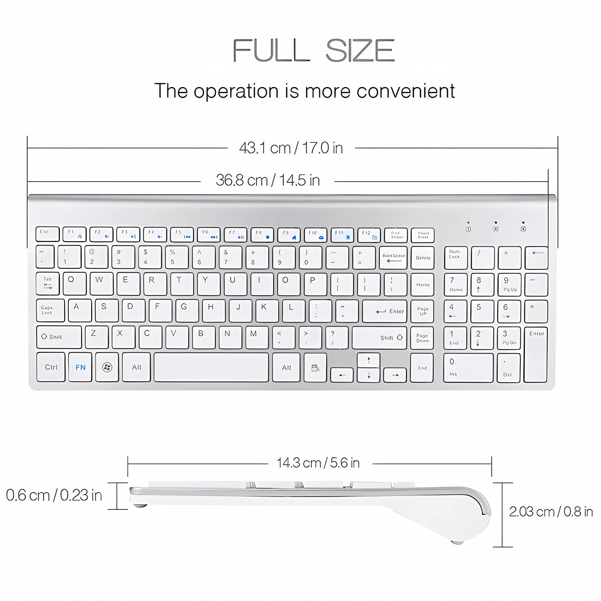 Bervolo Combo Keyboard and Mouse, White