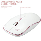 Set Universal Combo Tastatură și Mouse Premium Bervolo®, Wireless 2.4G, Click Scissor Switch, Versiune US, Rose Gold