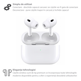 True Wireless Headphones Bervolo Vibe Pro2, Magnetic Housing, USB-C, Bluetooth, White