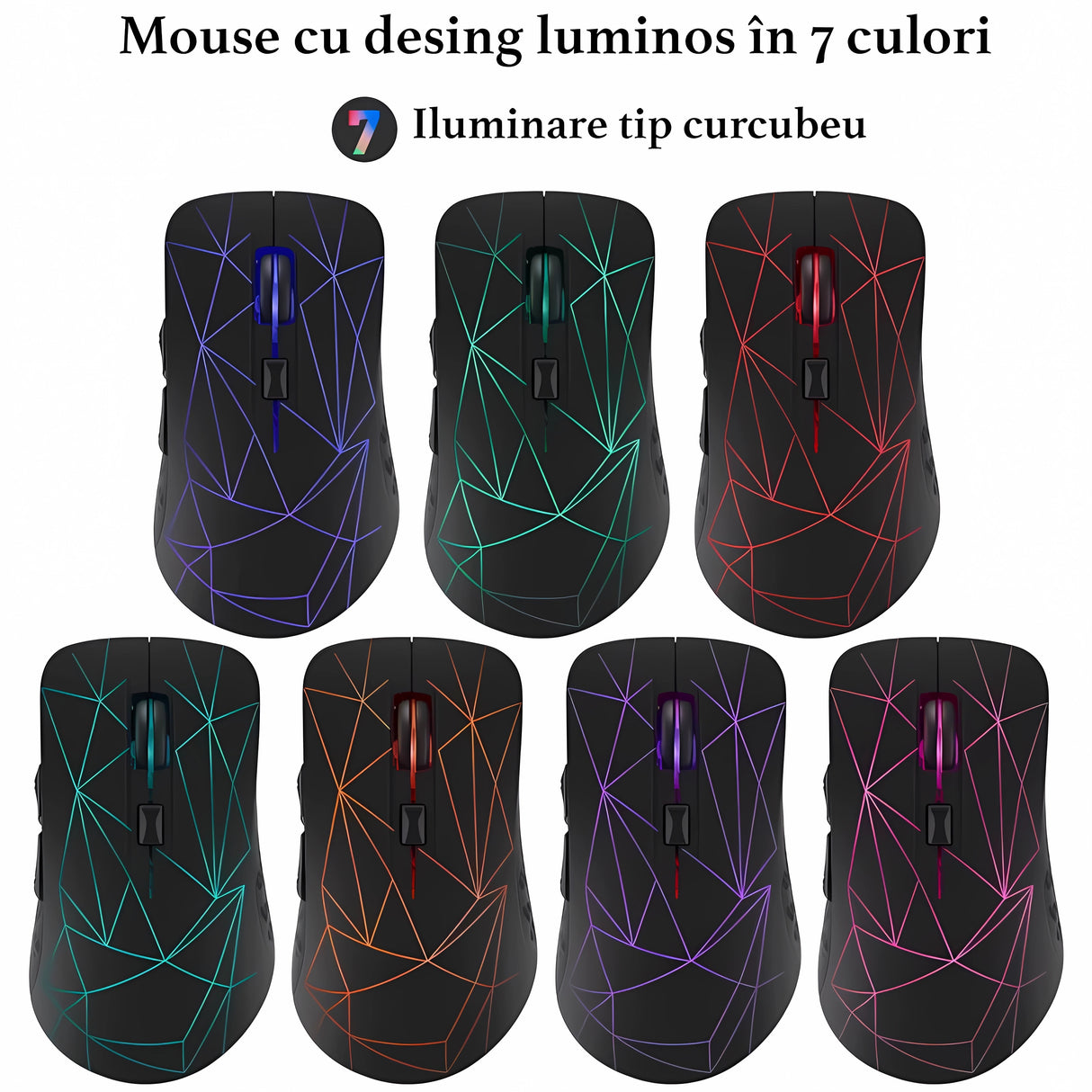 Dual Mouse Bervolo Rainbow Backlight, Black