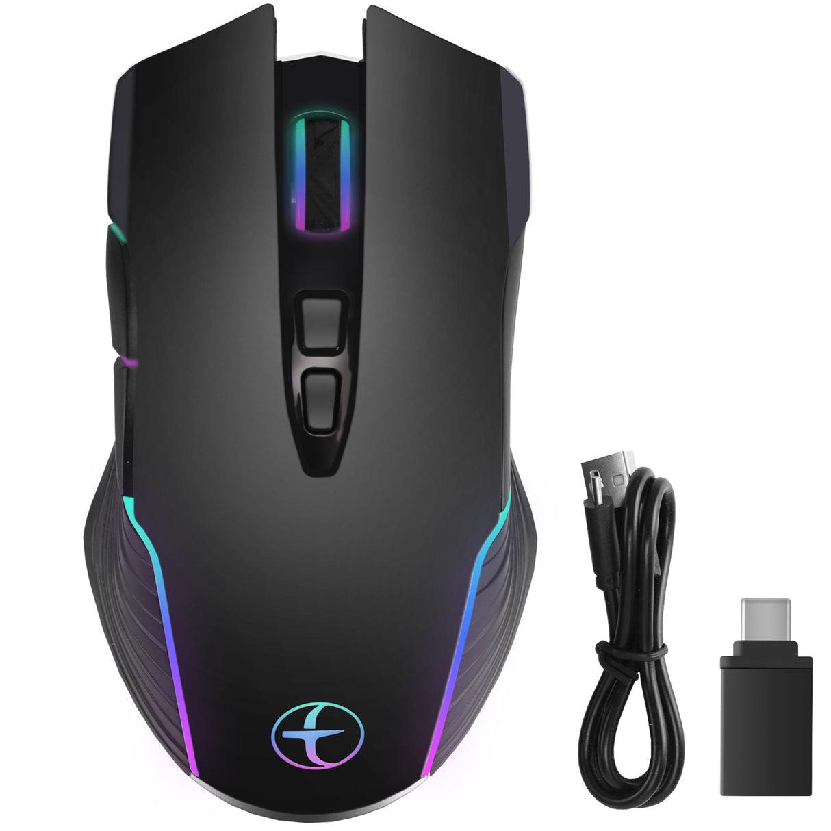 Mouse Jiggler Office Bervolo® – Simulează Mișcarea Cursorului, Nedetectabil, RGB, Plug & Play, Negru