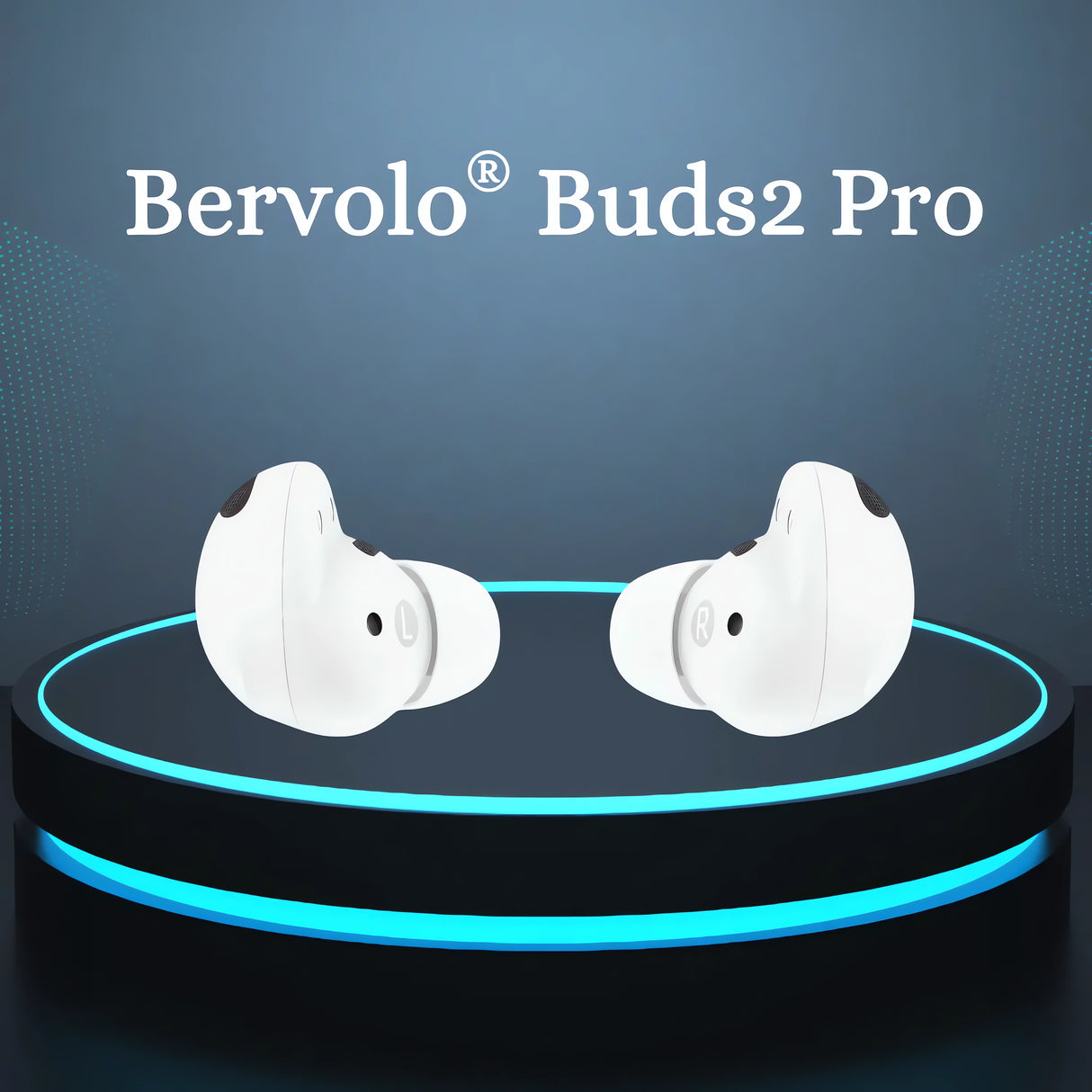 Bervolo® Buds2 Pro Wireless Bluetooth Earbuds, In-Ear, Sport, Powerful Sound, Microphone, Touch Control, Bluetooth 5.3, White