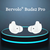 Bervolo® Buds2 Pro Wireless Bluetooth Earbuds, In-Ear, Sport, Powerful Sound, Microphone, Touch Control, Bluetooth 5.3, White