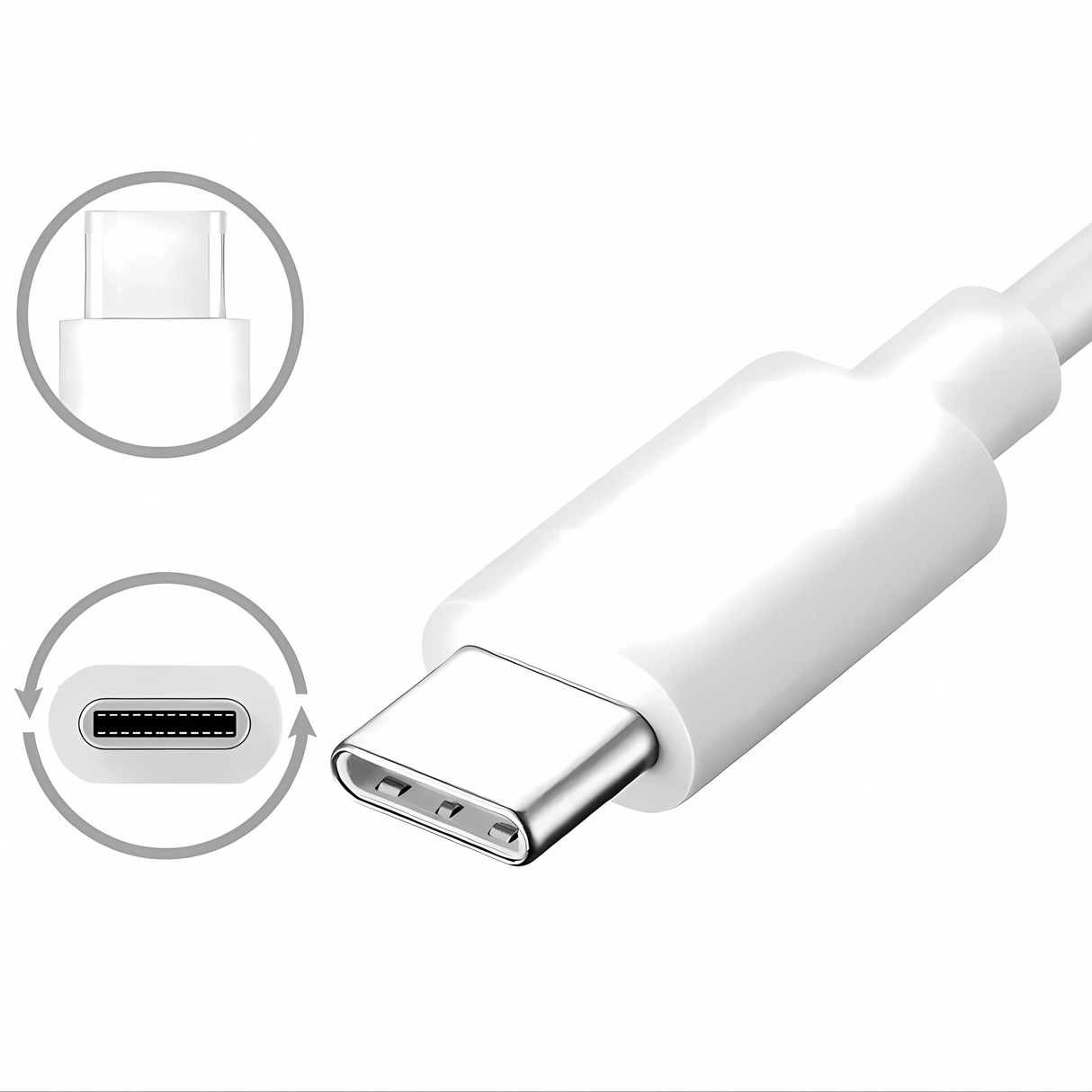 Bervolo® USB-C to USB-C Charging Cable, PD 100W, Universal Fast Charger for All USB-C Devices, MacBook, Laptops, Phones, Tablets, 2 M, White