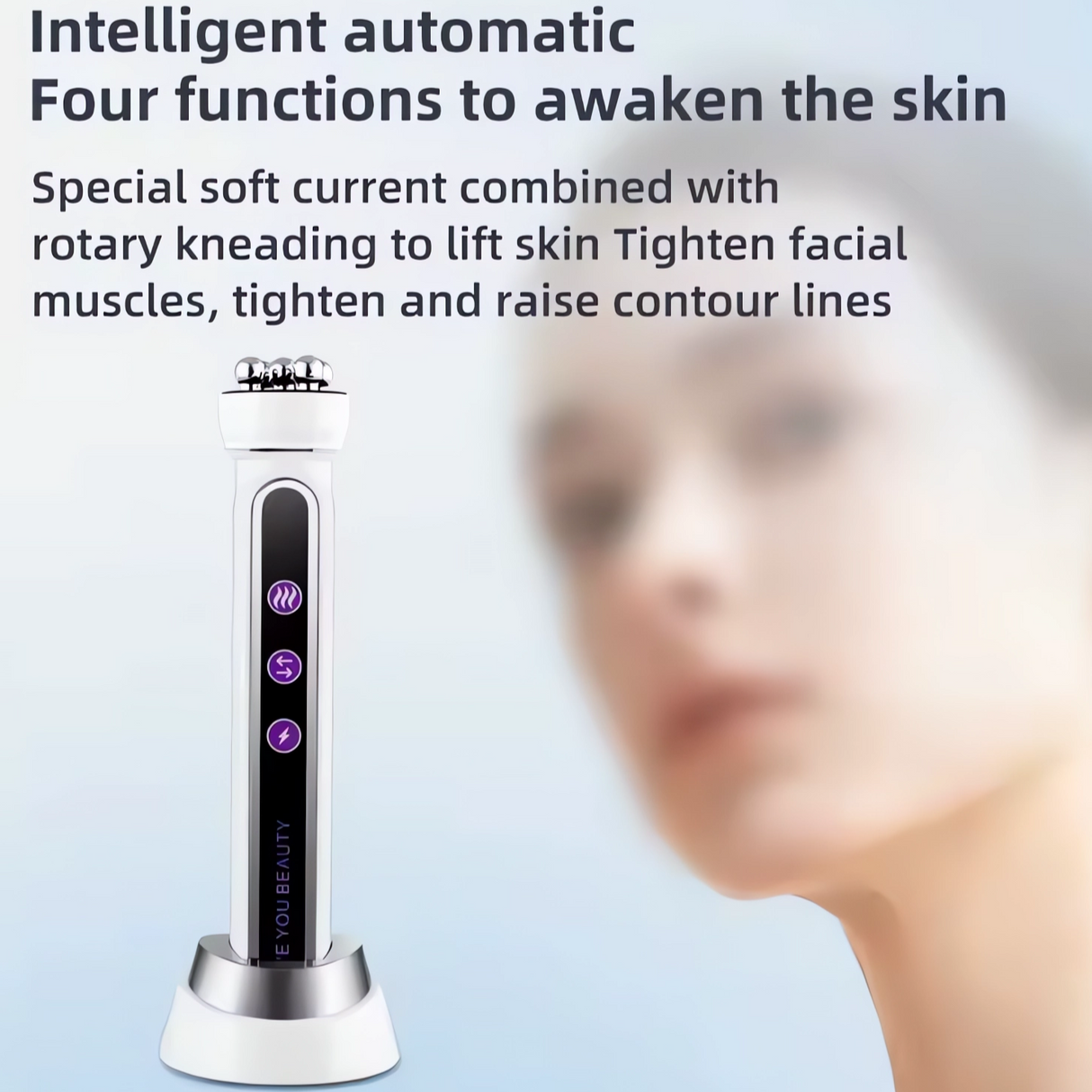 Professional Facial Care Device, Bervolo® Pandora, Mesotherapy, Lifting, Anti-Wrinkle, Microcurrent, LED Light, 360° Massage, Lymphatic Drainage, Ultrasound, Thermal Function, White