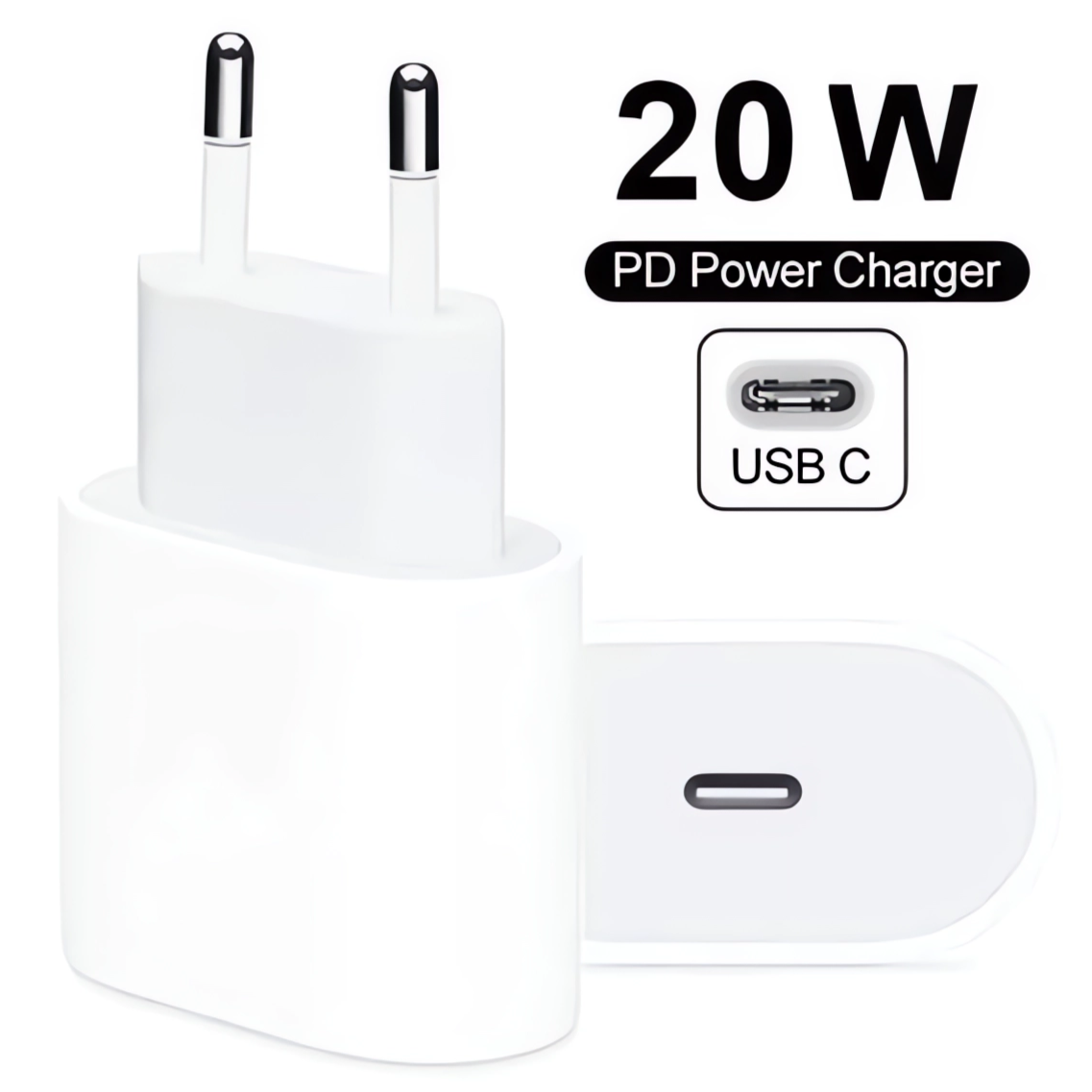 Încărcător de rețea Bervolo® USB-C, Fast Charging, PD 20W, Compatibilitate Universală, Alb