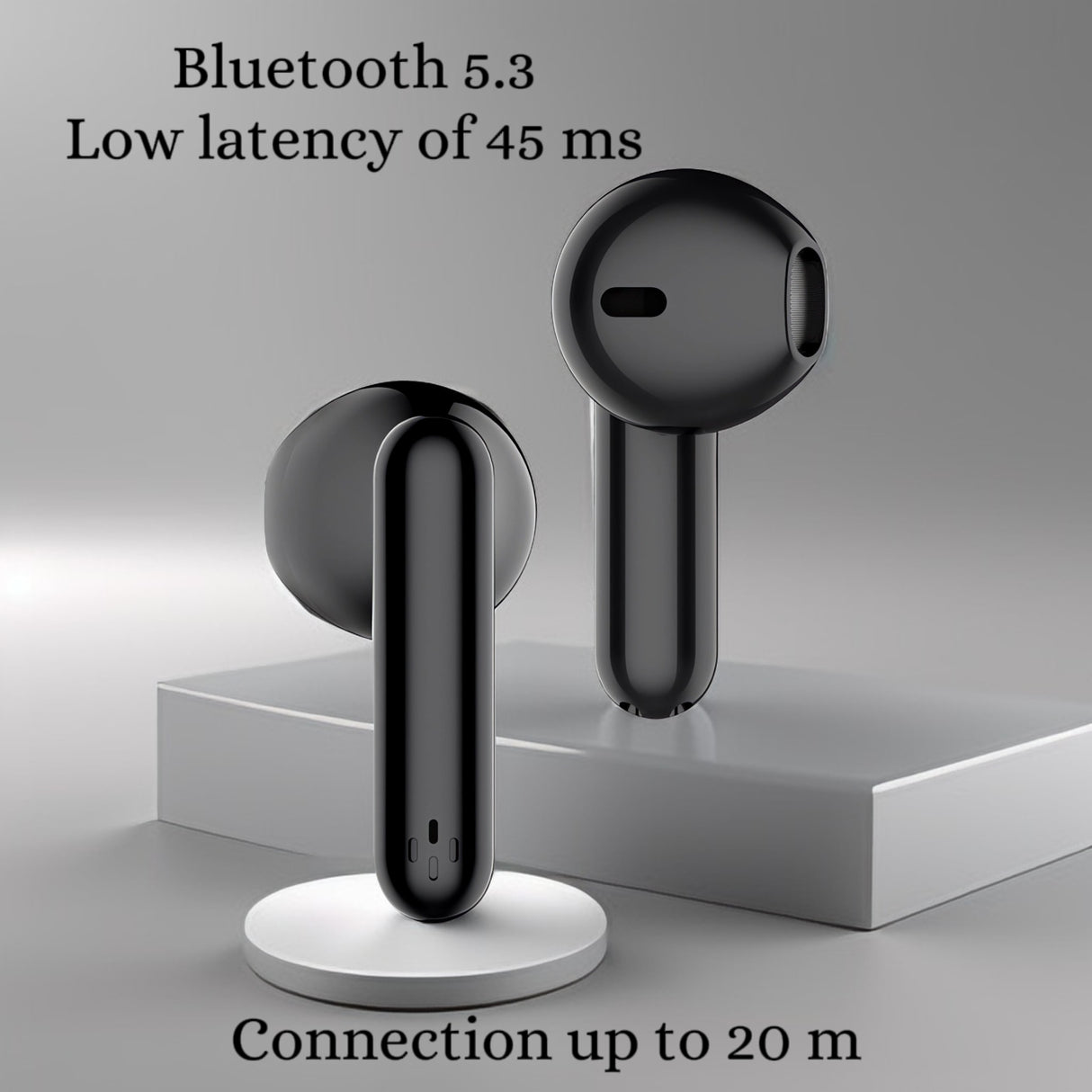 Căști Wireless Bluetooth Bervolo® Air Pro, Microfoane Duble, Rezistență la Apă IPX5, Sunet Pure Bass, Anulare Zgomot ANC, Compatibilitate Universală, Conectare Automată, Negru