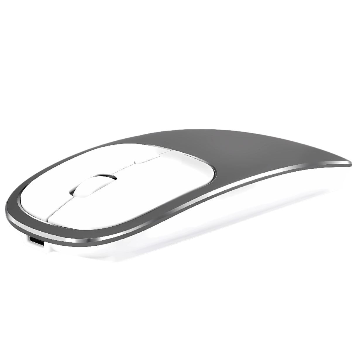 Mouse Dual Wireless Bervolo® Metal X, USB si Bluetooth 5.1, Reincarcabil, Windows, Mac, Android, Baterie 600mAh, DPI Reglabil 800/1200/1600, Albastru