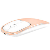 Mouse Dual Wireless Bervolo® Metal X, USB si Bluetooth 5.1, Reincarcabil, Windows, Mac, Android, Baterie 600mAh, DPI Reglabil 800/1200/1600, Albastru