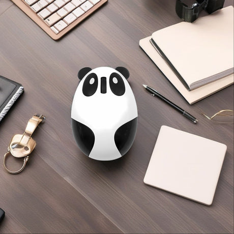 Mouse pentru Copii Bervolo® Panda – Reîncărcabil, Wireless USB 2.4 GHz, 3000 DPI, 3 Butoane, Click Silențios, Ergonomic, pentru Dreptaci și Stângaci, Alb