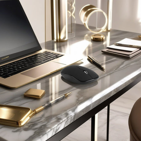  Set Universal Combo Tastatură și Mouse Premium Bervolo®, Wireless 2.4G, Click Scissor Switch, Versiune US, Negru