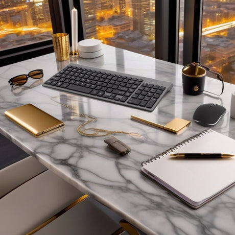 Set Universal Combo Tastatură și Mouse Premium Bervolo®, Wireless 2.4G, Click Scissor Switch, Versiune US, Gri