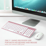 Bervolo Combo Keyboard and Mouse, Rose Gold